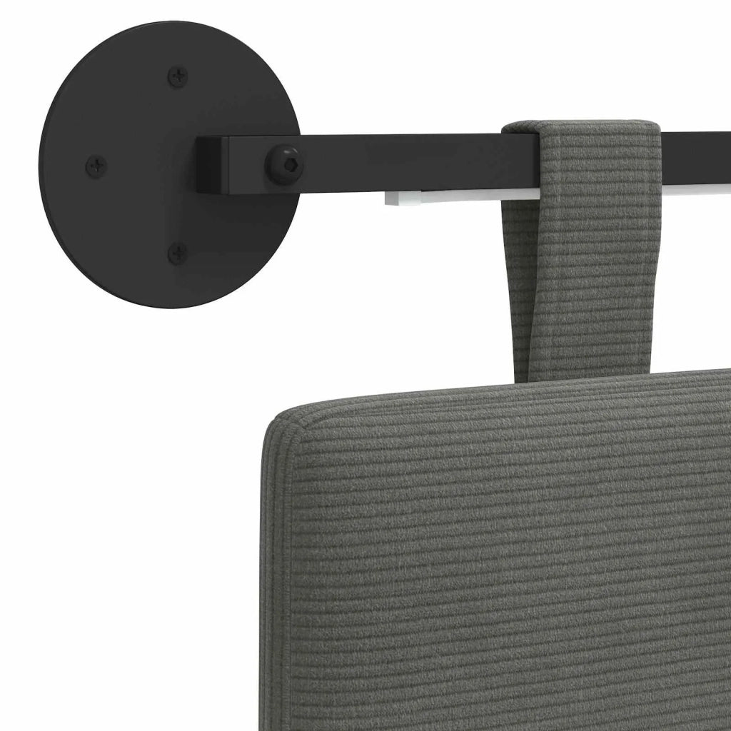 Testiera | Testata sospesa Con luce LED Grigio Scuro Tessuto in Cords