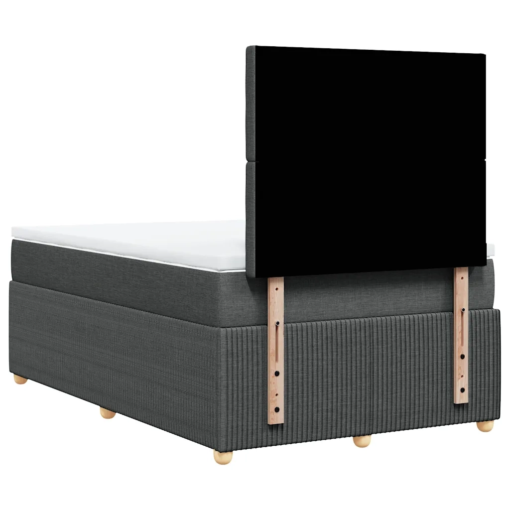 Giroletto a Molle con Materasso Grigio Scuro 120x190cm Tessuto
