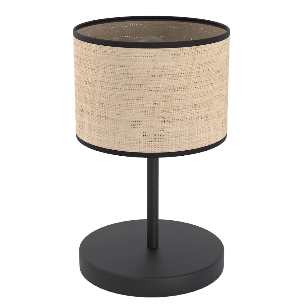 Lampada da tavolo Boho rattan nero beige E27 Emibig