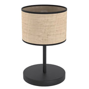 Lampada da tavolo Boho rattan nero beige E27 Emibig