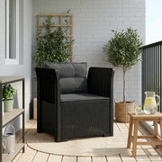 Poltrona a 1 Posto con Cuscini Aspetto Rattan PP Antracite 8011869