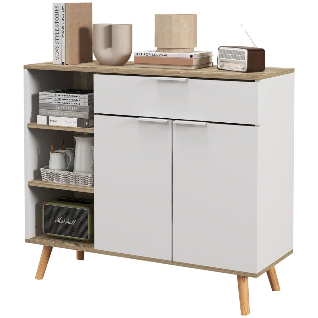 Mobile Multiuso Salvaspazio 95x35x85 cm in Truciolato Bianco
