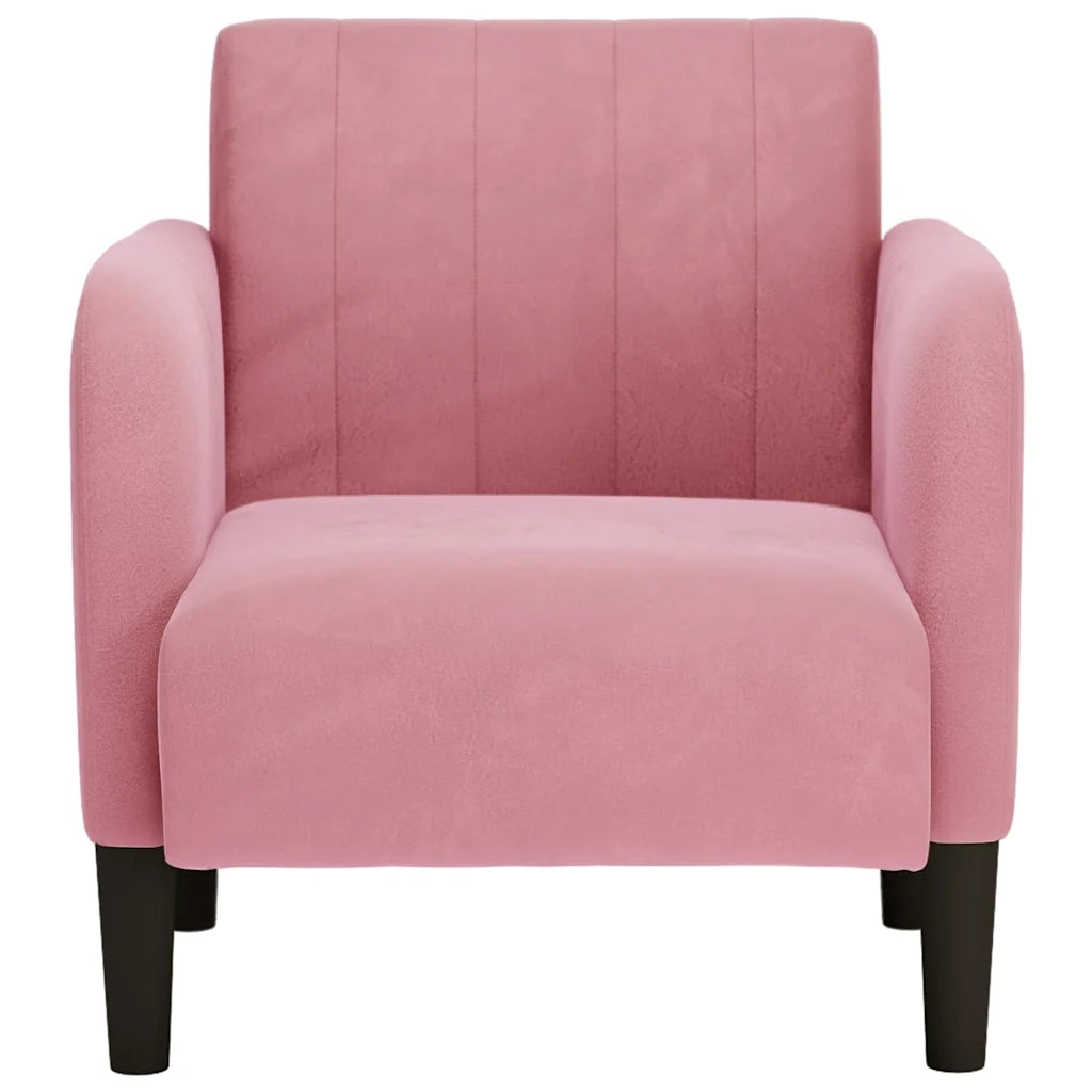Divano Sedia con Braccioli-Poltrona-Sofa Relax Rosa 54 cm in Velluto