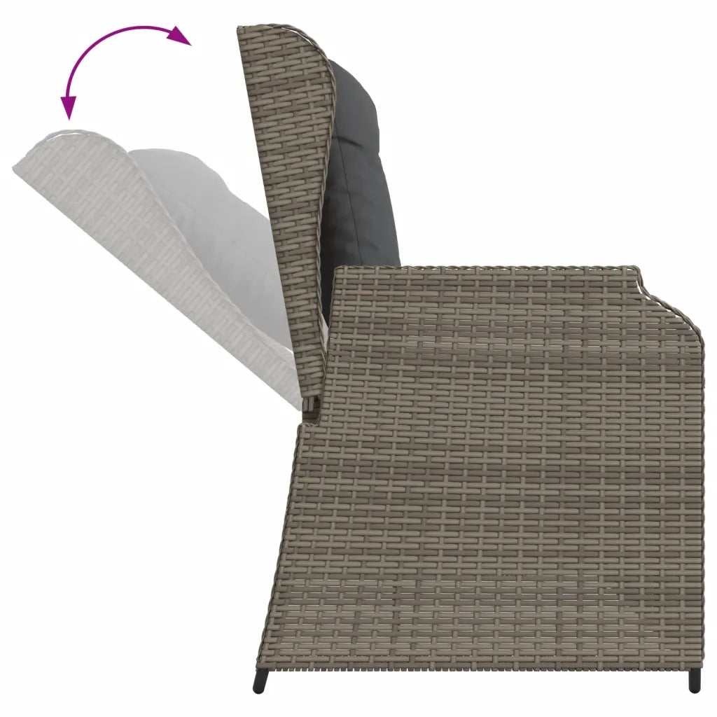 vidaXL Set Divani da Giardino 6 pz con Cuscini in Polyrattan Grigio