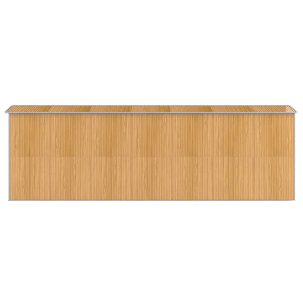 Casetta da giardino cabina ripostiglio capanno da esterno capanno per attrezzi robusta colore chiaro 192 x 606 x 223 cm acciaio zincato marrone 02_0022307