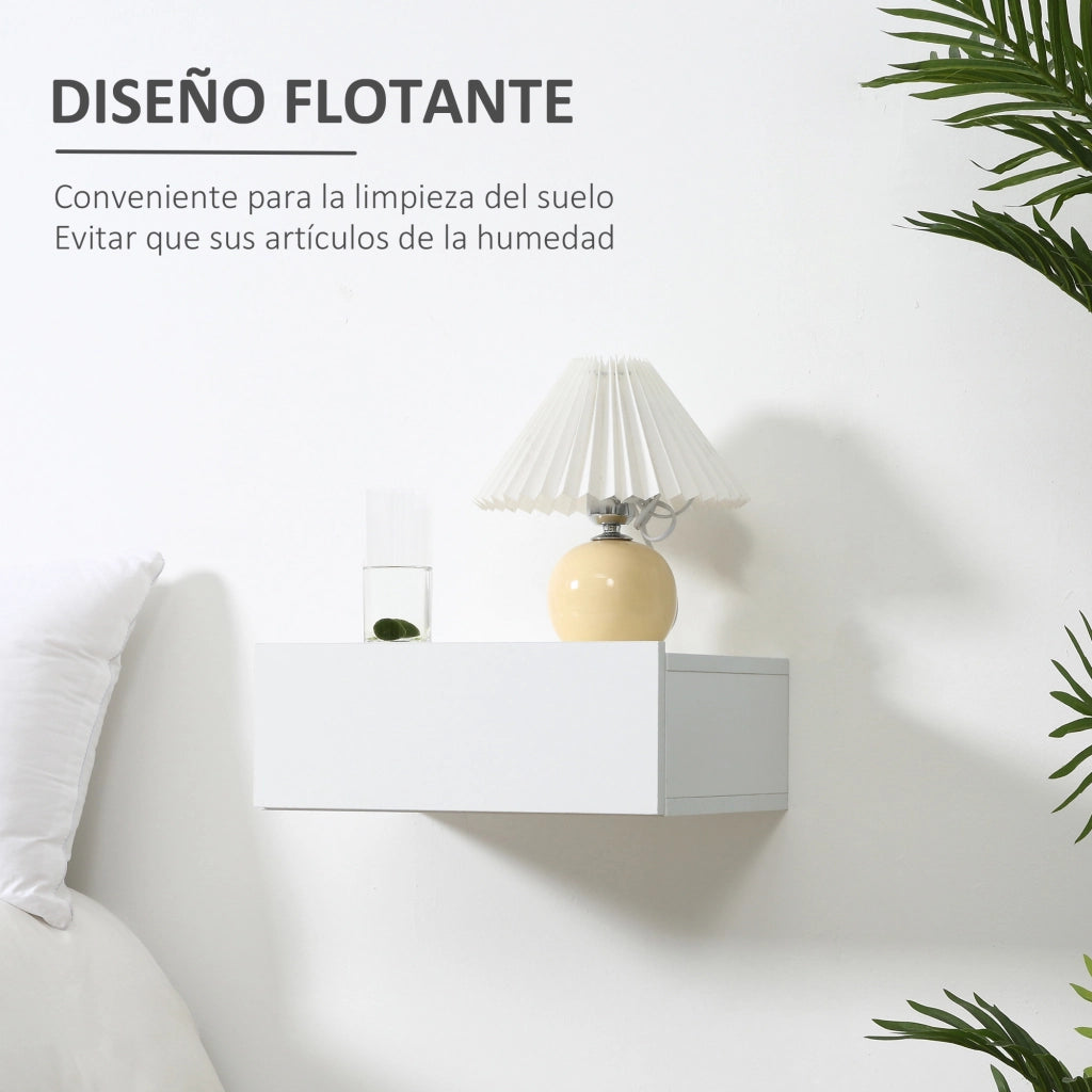 Comodino a Parete con Cassetto ¨C Minimal ¨C 40x30x15 Bianco