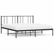 Letto matrimoniale | Letto per adulti | Giroletto con Testiera in Metallo Nero 183x213 cm