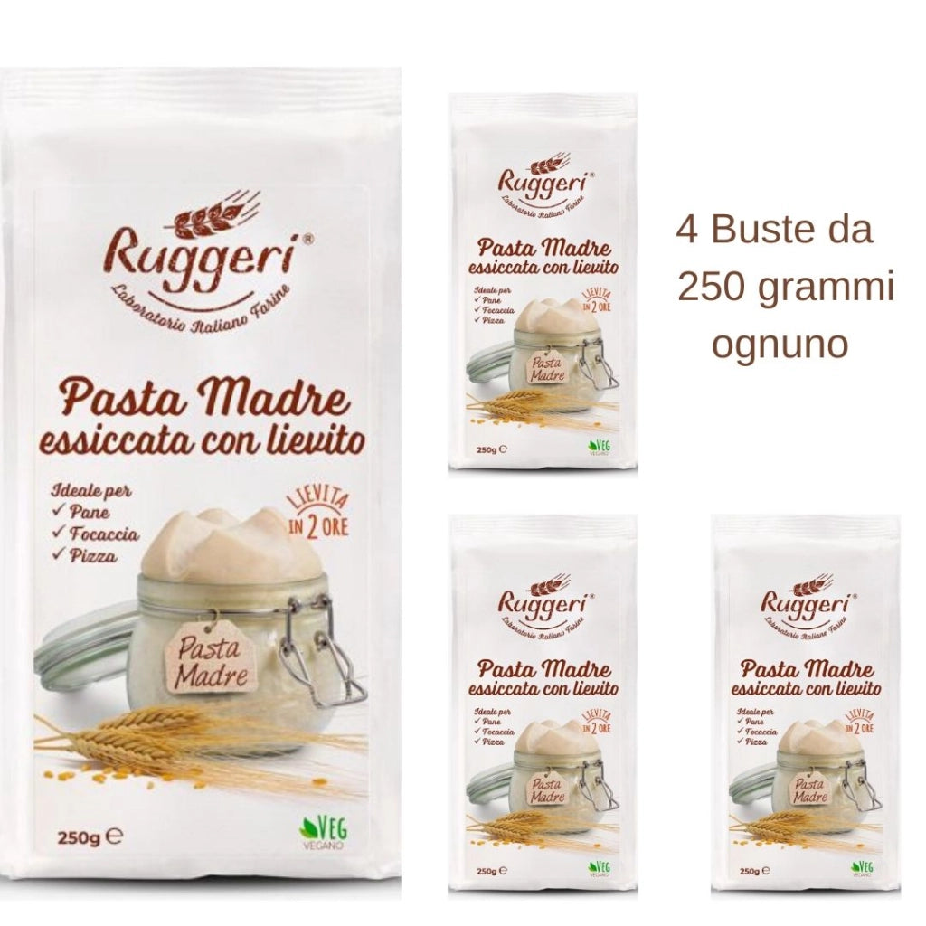 Ruggeri pasta madre essiccata con lievito 4 buste da grammi 250 ognuno