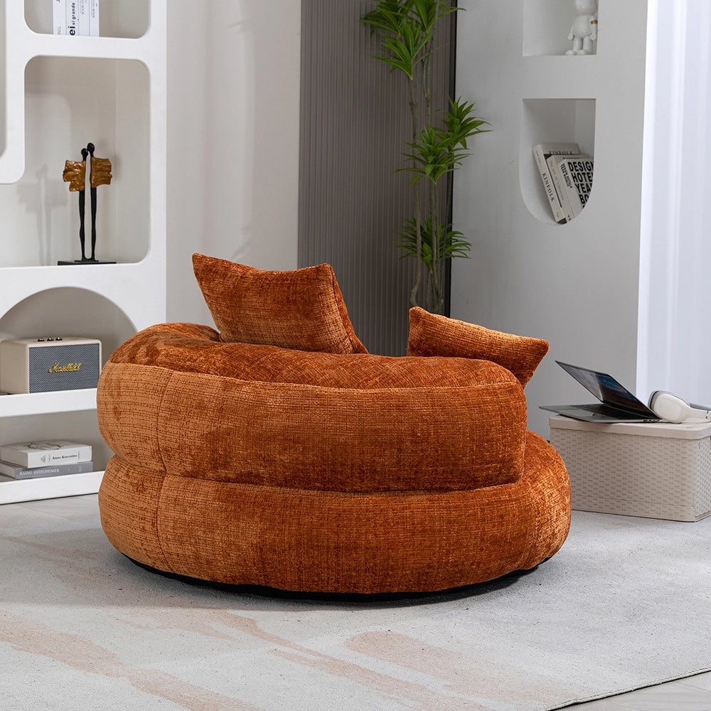 Chaise longue - Xylo - gaming chenille arancione con 3 cuscini