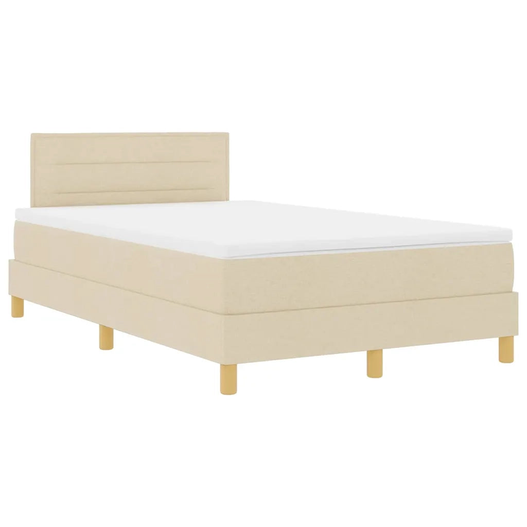 Letto a molle con cuscino Crema 120 x 200 cm Tessuto 3338837
