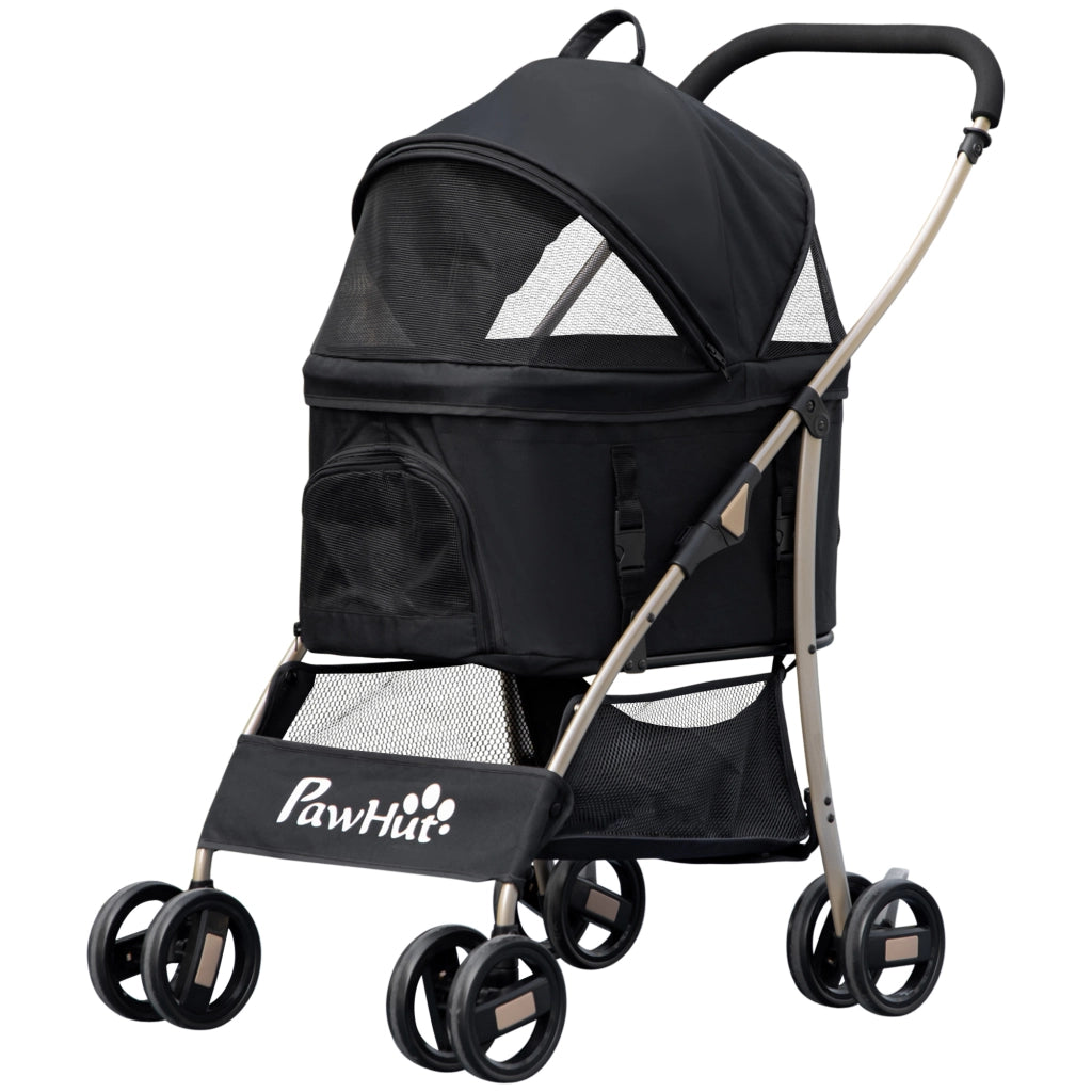 Carrello per Cani 2 in 1 Trasportino Pieghevole ¨C Minimal ¨C Grigio 82x49.5x98 cm