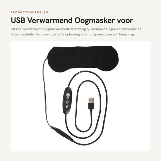 Oogmasker con riscaldamento USB per sollievo dal dolore e rilassamento
