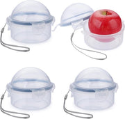 4 pezzi - Contenitori per frutta e verdura con coperchio - Per uva, pomodori, limoni, mele - Piccoli contenitori per congelatore - Chiusura a tappo rotondo - Conservazione idonea - Facile da pulire - Resistenti al microonde