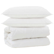 Piumone | Duvet con Cuscini con cuscino 3 pz Bianco Microfibra