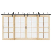 Kit di Binari per Porte Scorrevoli 427 cm Acciaio Nero