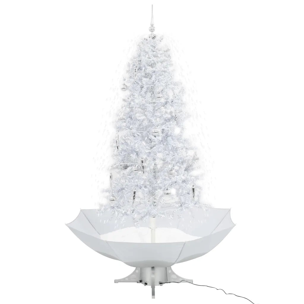 Albero di Natale con Neve e Base a Ombrellone Bianco 190 cm 284338