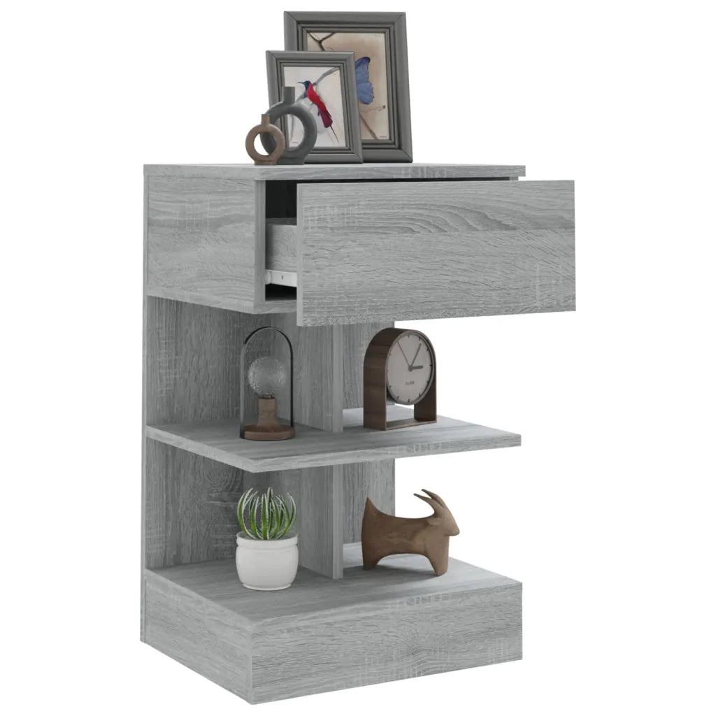 Comodino | Armadio da Notte | Mobiletto da notte Grigio Sonoma 40x35x65 cm in Legno Multistrato
