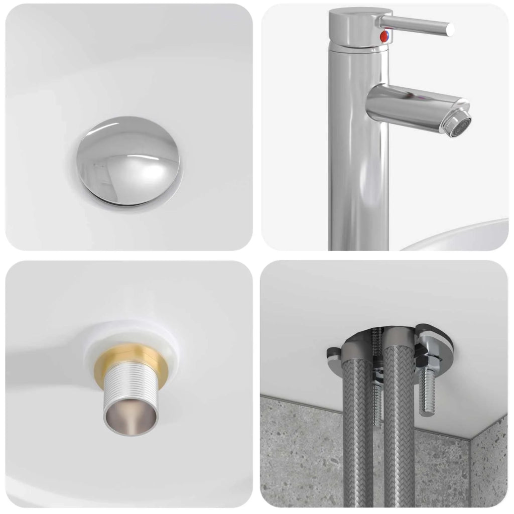 Mobile Lavabo | Armadio Lavabo da Parete Grigio Cemento 49,5 x 44,5 x 66 cm