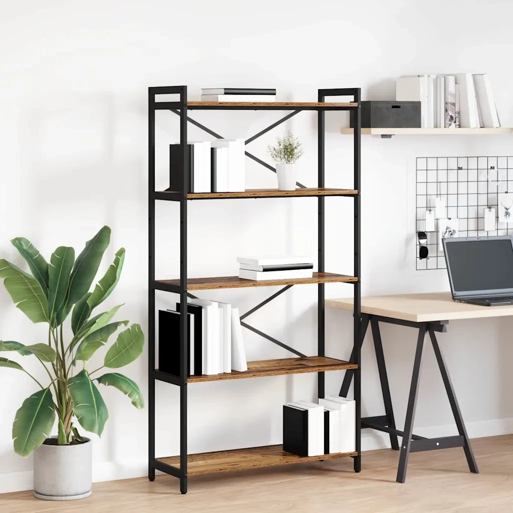 Libreria-Scaffale per Libri-Mobile di Stoccaggio Legno vecchio 80 x 30 x 155 cm Legno multistrato