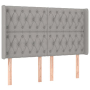 Testiera | Testata ad Orecchio Grigio Chiaro 147x16x118/128 cm in Tessuto