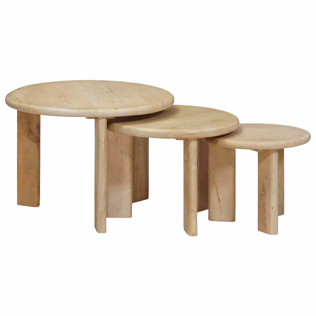 Tavoli da Caffè Nido 3 pcs Nero Legno di mango massello 4104657