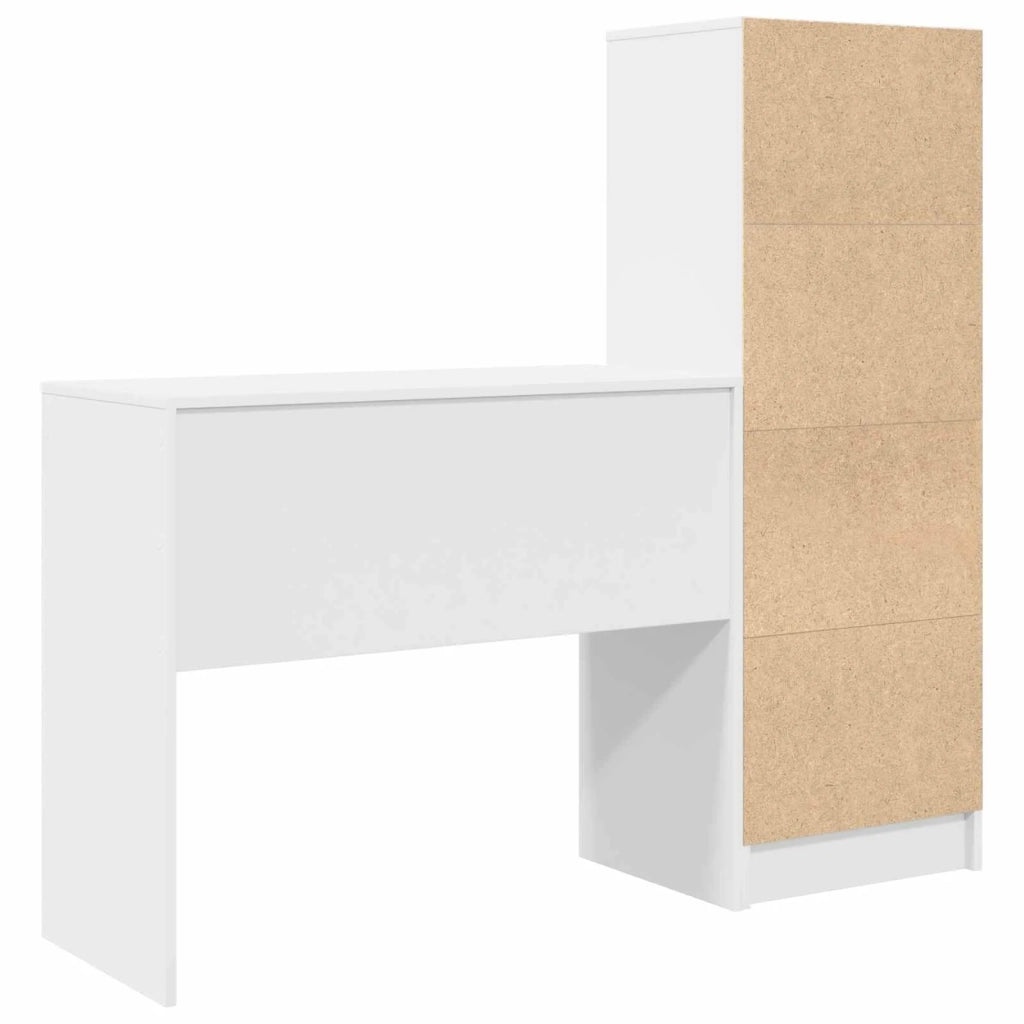 Scrivania con cassetto con lo scaffale 2 pcs Bianco 3337321