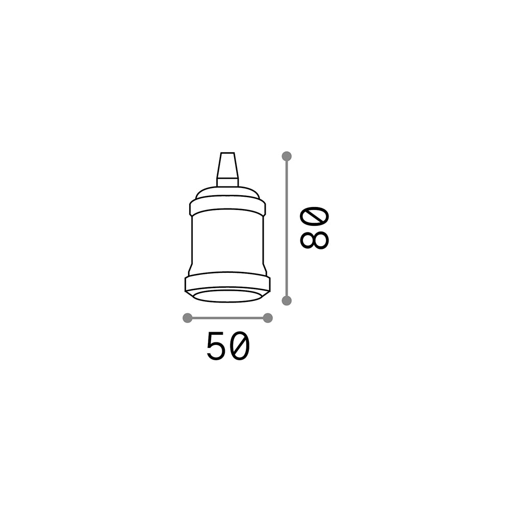 Portalampada Metallo Nero 1 Luce E27