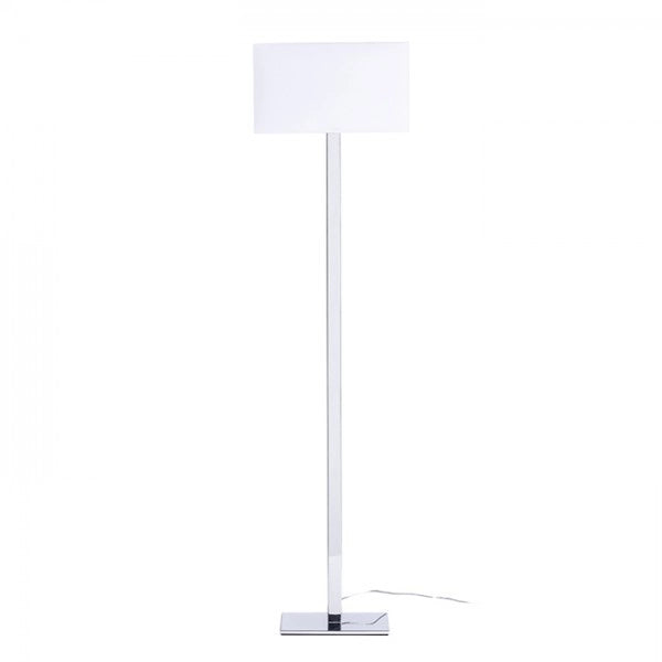 Lampada PLAZA da terra bianco cromo 230V E27 42W
