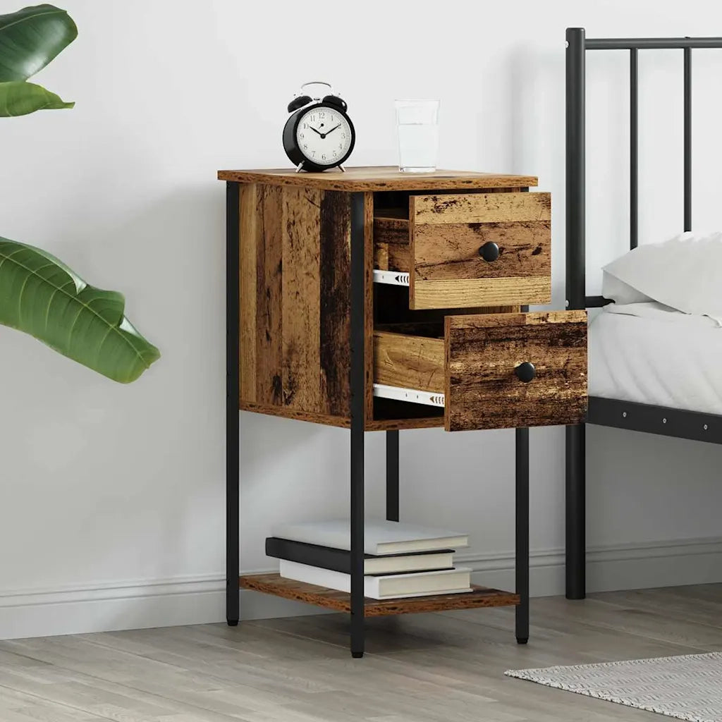 Comodino | Armadio da Notte | Mobiletto da notte con cassetto Legno vecchio 32 x 42 x 70 cm