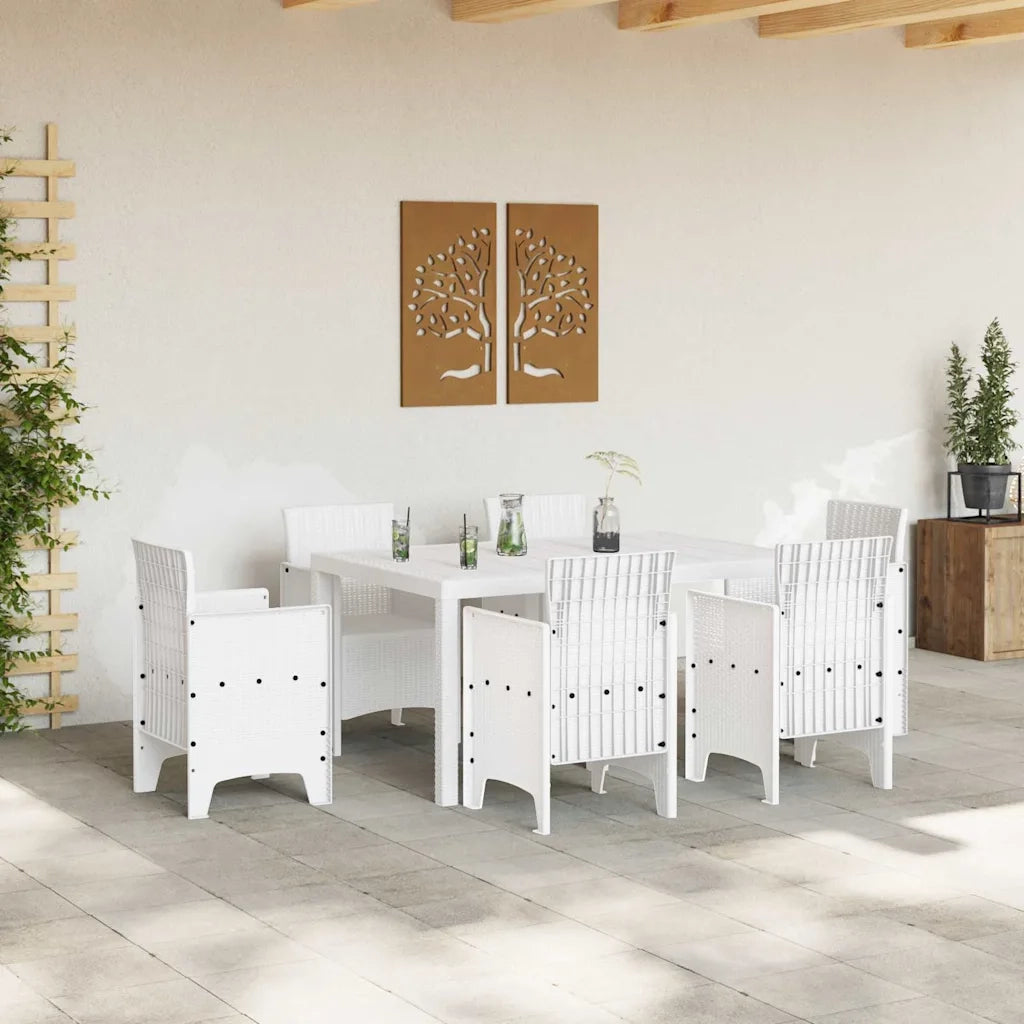 Tavolo da Giardino Bianco 150 x 100 x 73 cm polyrattan 871686