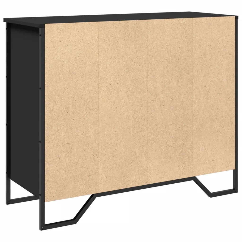 Credenza Nera 91x35,5x74,5 cm in Legno Multistrato 848549