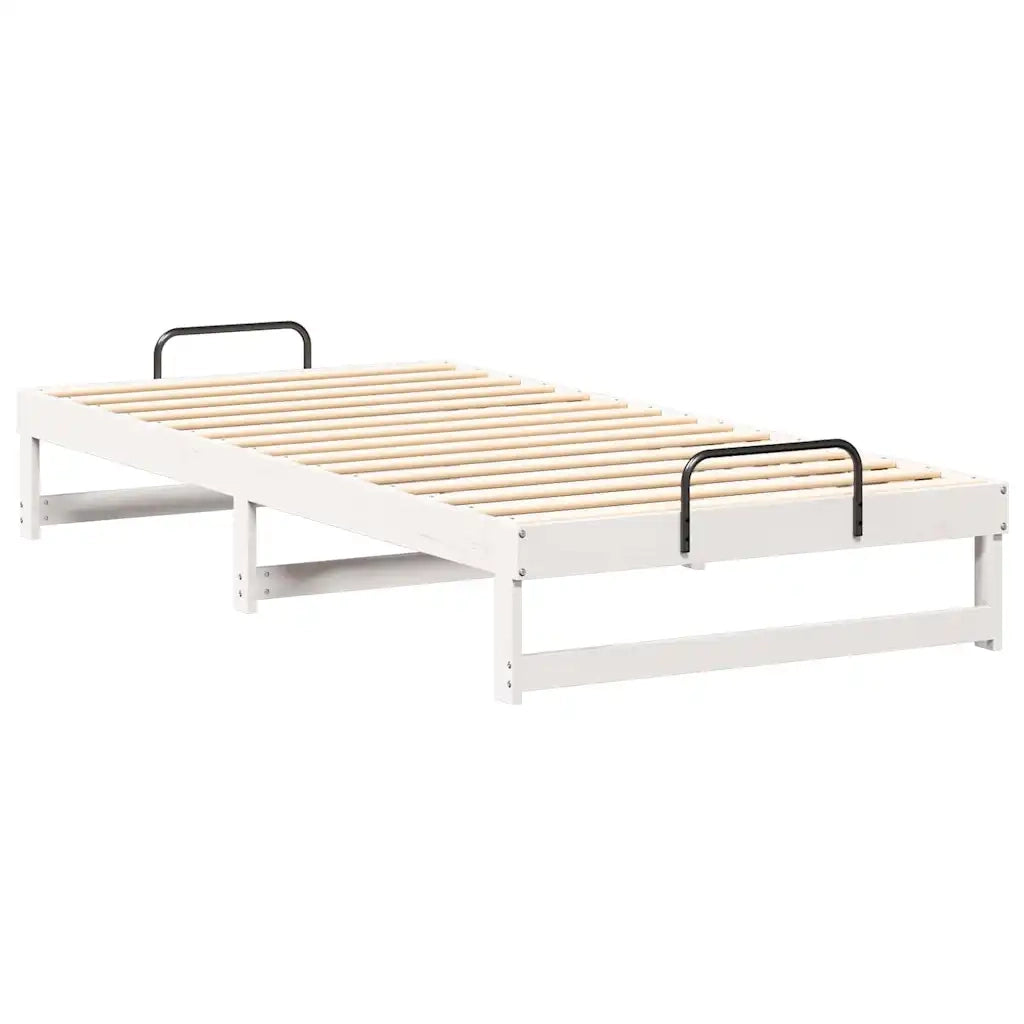 Struttura del letto Bianco 100 x 210 cm Pino massello 873164