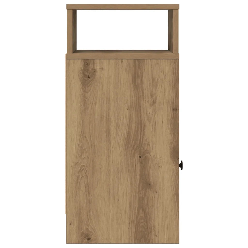 Comodino | Armadio da Notte | Mobiletto da notte con Cassetto Rovere Artigianale 25x31x66 cm