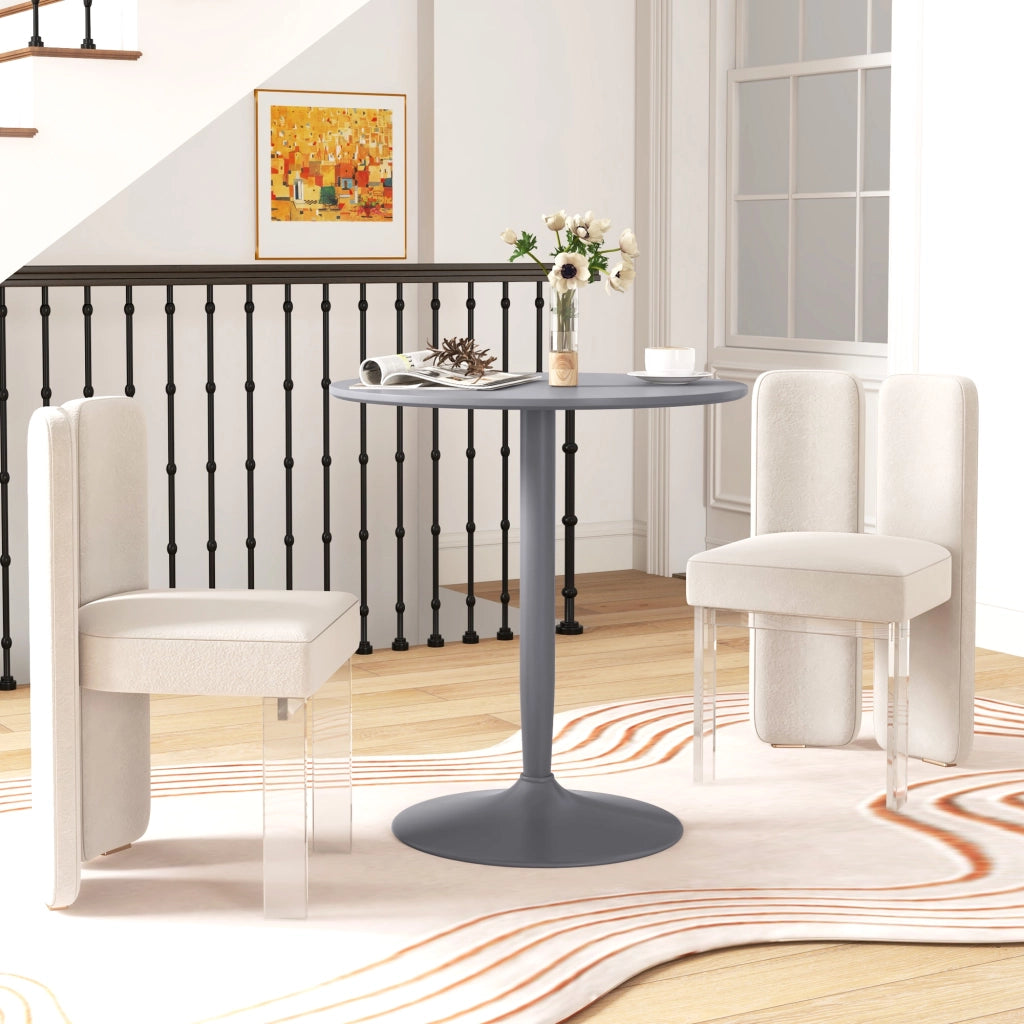 Tavolo da pranzo rotondo ¨C Minimal ¨C Grigio, acciaio, 70x70x75 cm