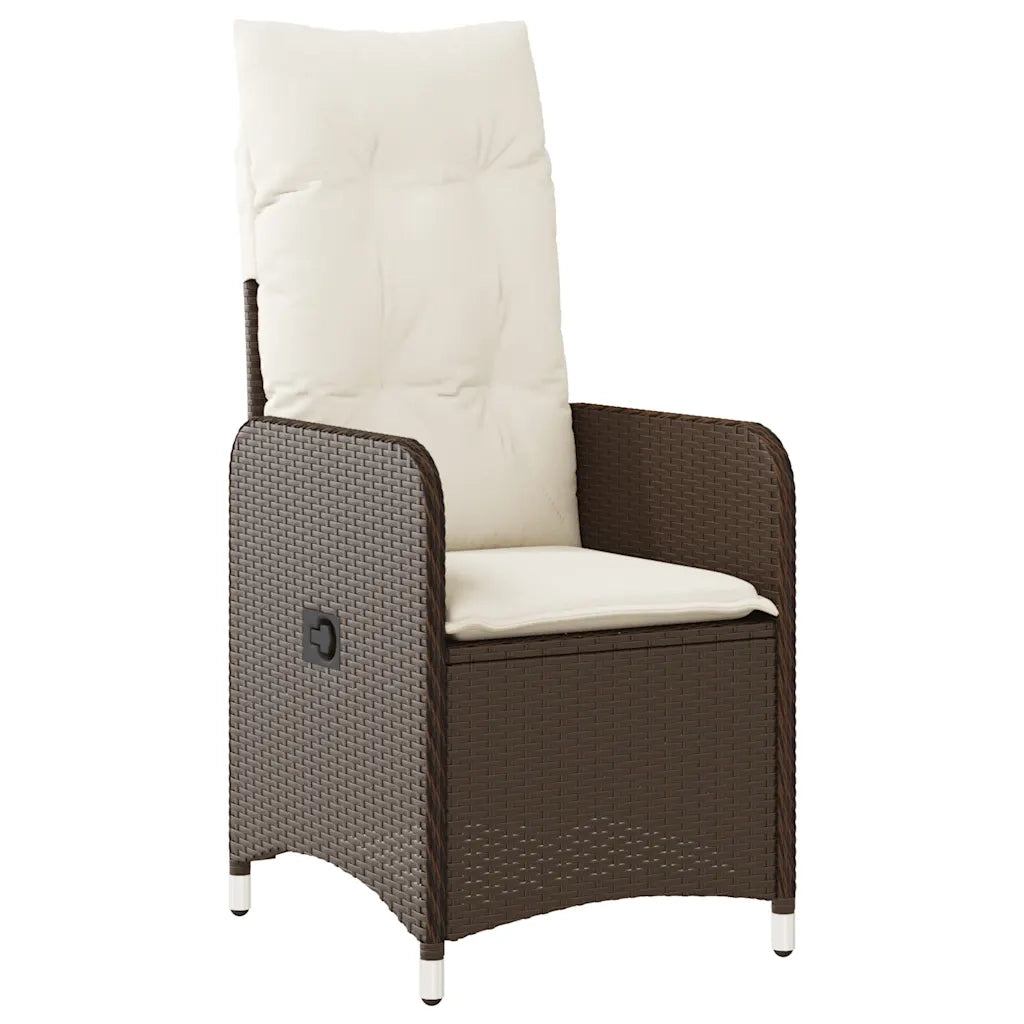 Set Bistrò da Giardino 9 pz con Cuscini in Polyrattan Marrone 3277071
