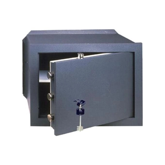 CISA 82010 Cassaforte da muro con chiave a doppia mappa porta in acciaio 10 mm catenacci 22 mm colore Nero