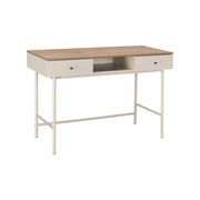 Scrivania decorativa in legno e ferro con 2 cassetti e 1 scomparto,
