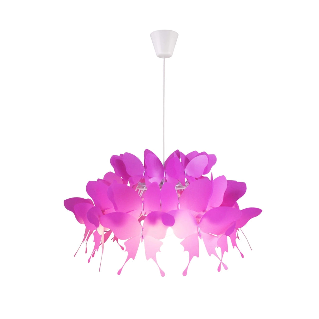 Lampada a sospensione Farfalla rosa scuro E27 Ø50