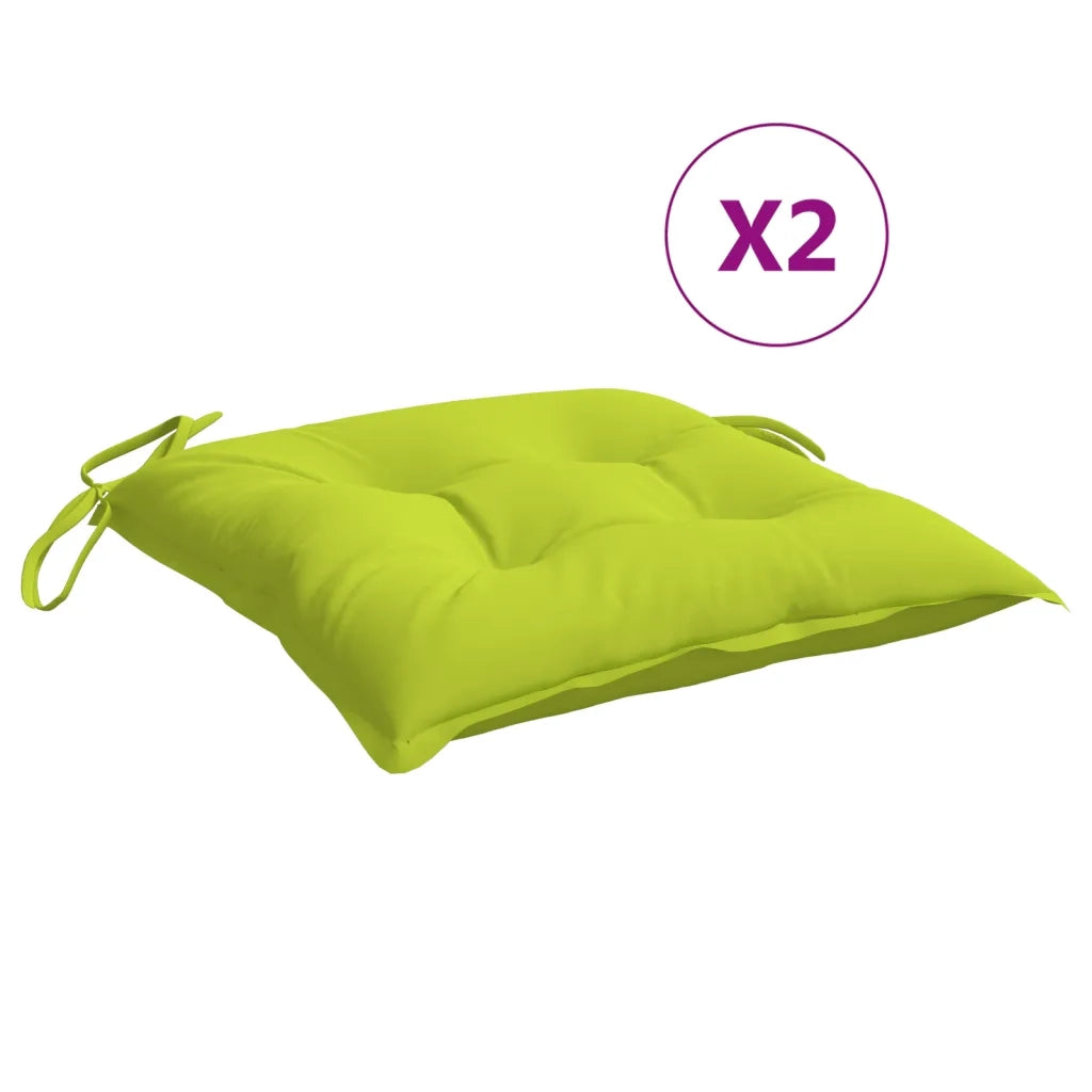 Cuscini per Sedia 2 pz Verde Intenso 40x40x7 cm Tessuto Oxford 314893