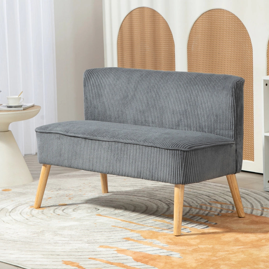 Divano 2 posti in velluto grigio ¨C Xylo ¨C 117x56.5x77 cm