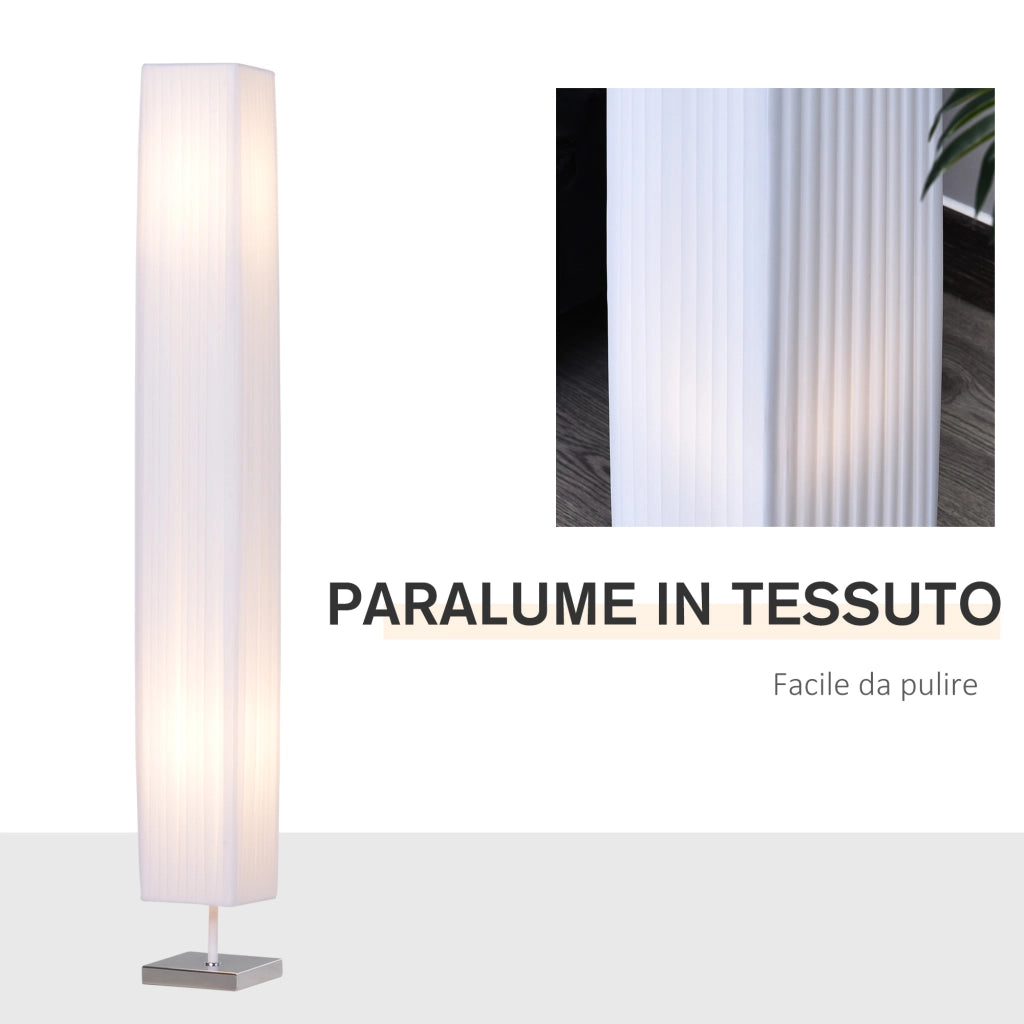 Lampada da Terra Lampada Piantana da Terra Design Moderna Salotto Tessuto 14¡Á14¡Á120cm Bianco