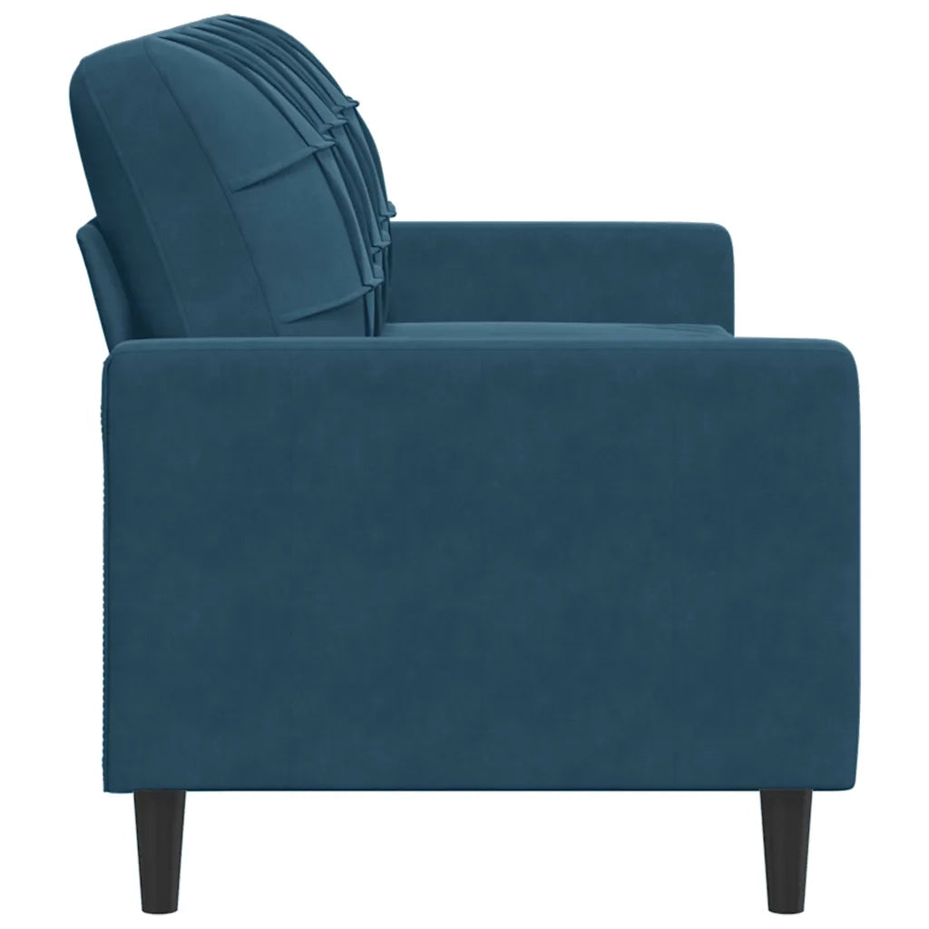 Divano | Divano da soggiorno | Sofa a 3 Posti Blu 180 cm in Velluto