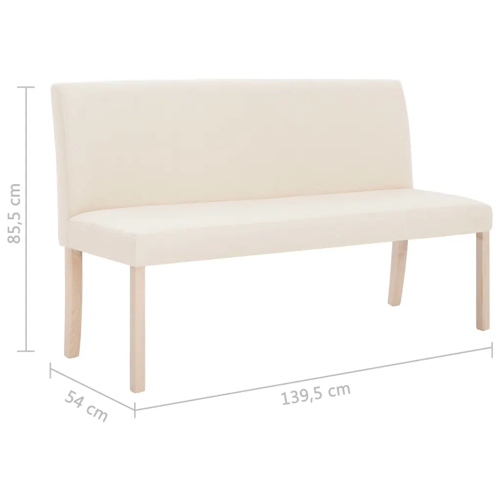 Panca-Sgabello 139,5 cm Crema in Poliestere