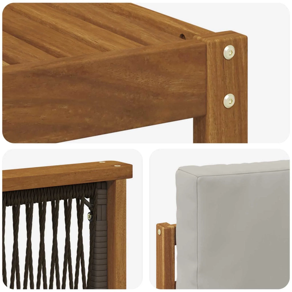 Set di divani da esterno 6 pcs Naturale e Grigio Chiaro 3384262