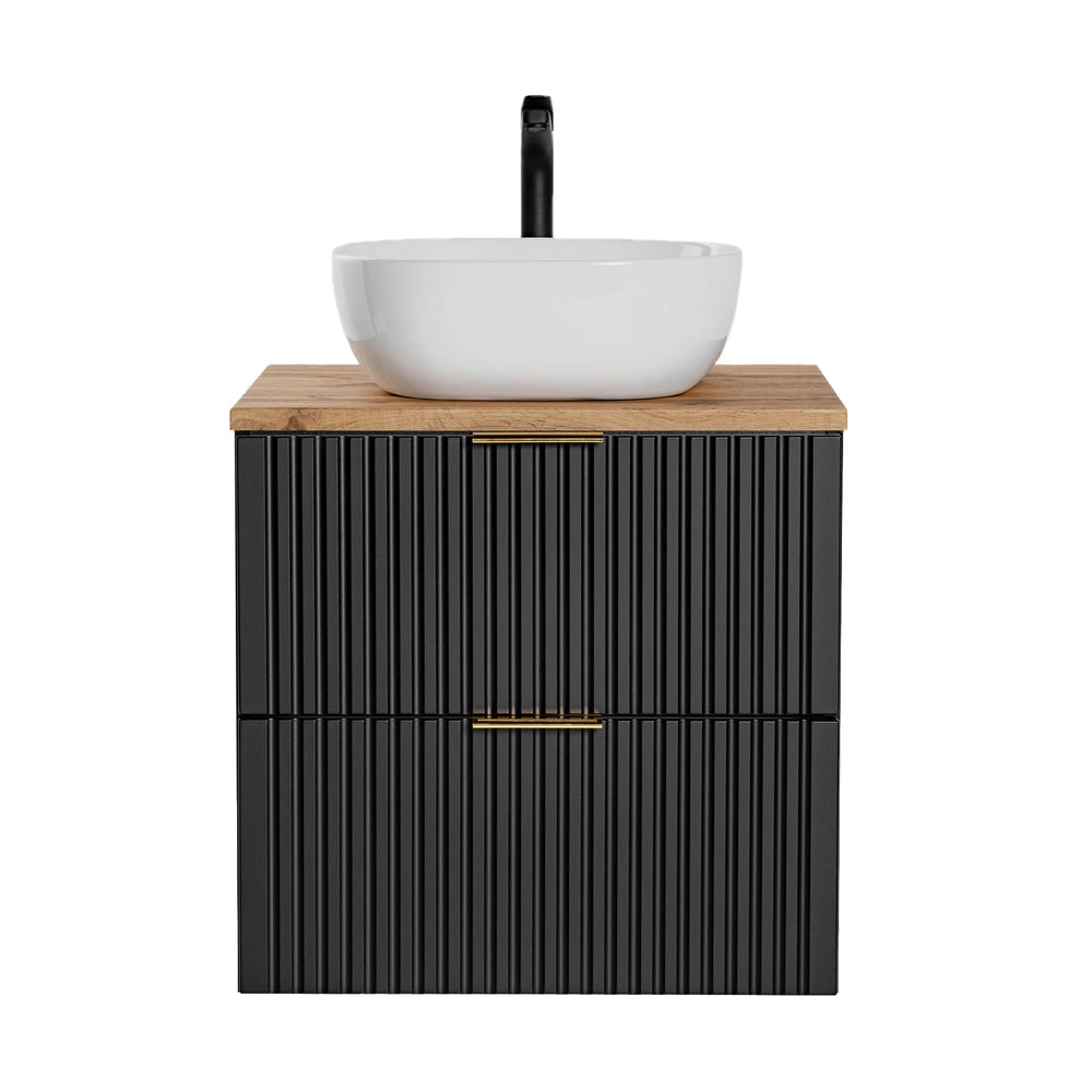 Set mobili bagno 60 cm con lavabo da appoggio Adel Black 60 cm