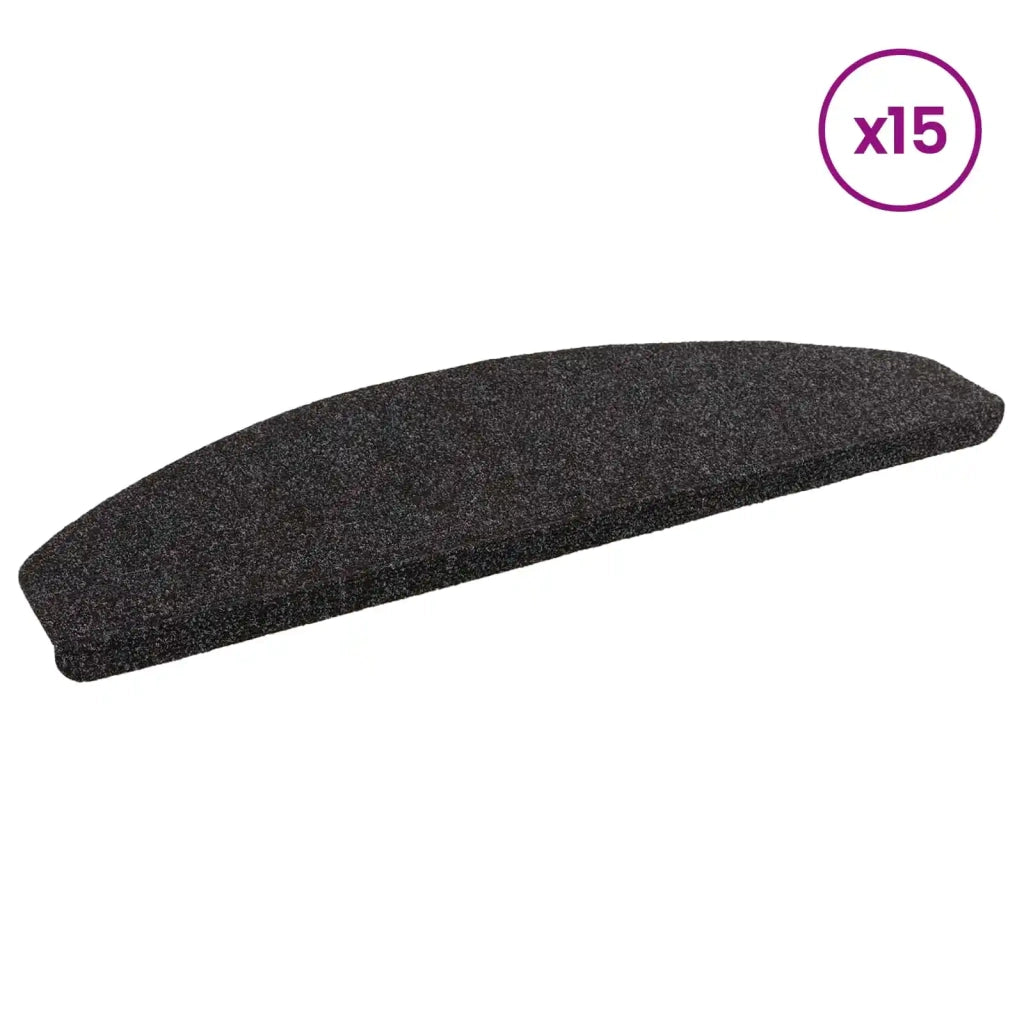 Tappetini per scale autoadesivi 15 pz | Gradini per Scale Nero 80 x 28 x 3,5 cm