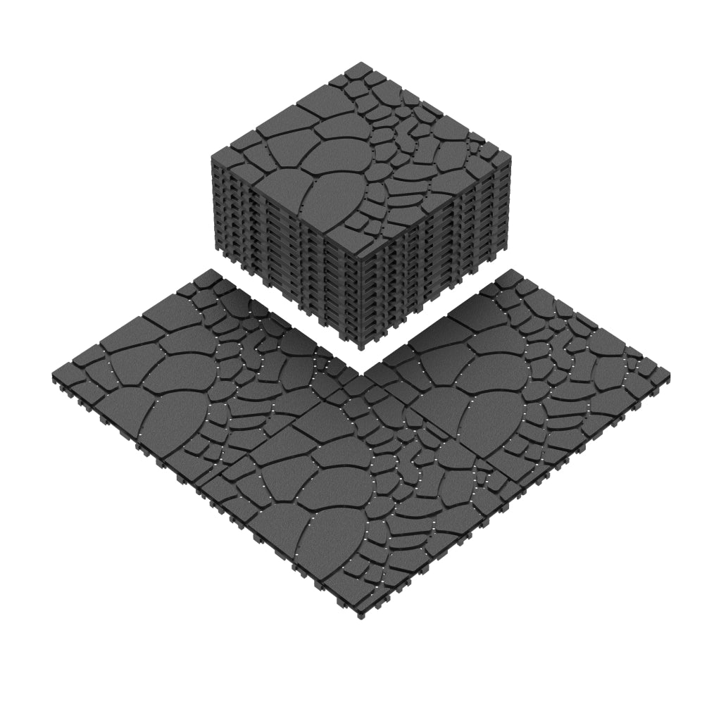 Piastrelle per patio da 12" con texture effetto pietra, modulo fai-da-te ad incastro per pavimentazione, piastrelle per esterni facili e veloci da ins