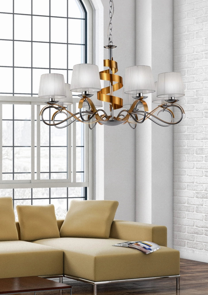 Lampadario Candellux Denis 38-23469 cromo 8xE14 Ø80cm