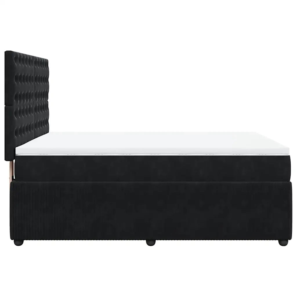 Giroletto a Molle con Materasso Nero 140x200 cm in Velluto 3294672