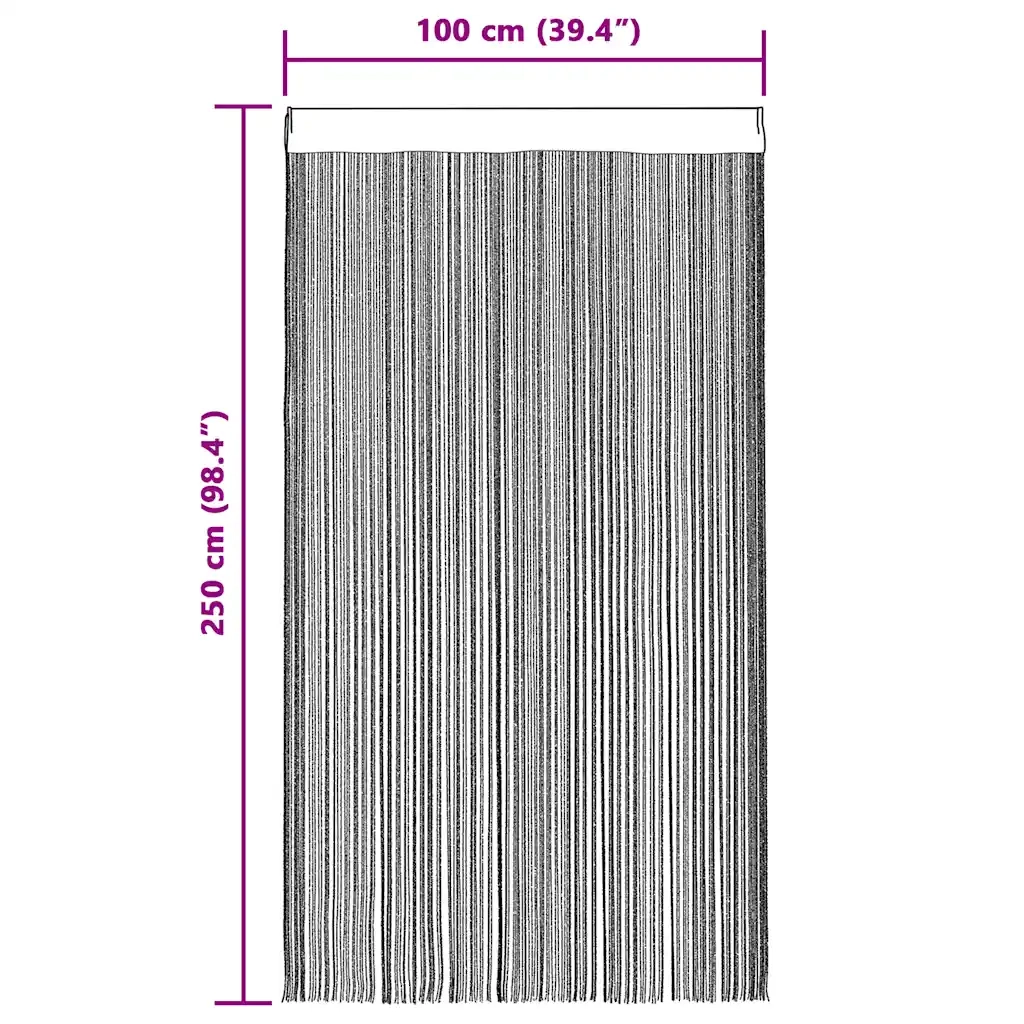 2 pz Tende a Fili 100x250 cm Rosso Borgogna